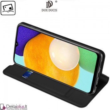 Dux Ducis dirbtinės odos viršelis - juodas (telefonui Samsung A03S)